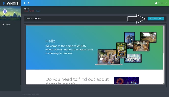 Start free trial Email Hippo WhoIS-2