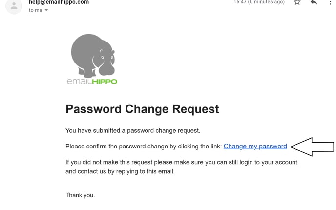 Hippo World change password email
