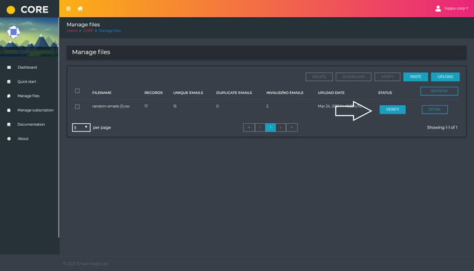 CORE Verify files