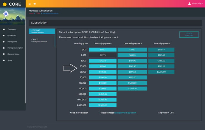 core payment option